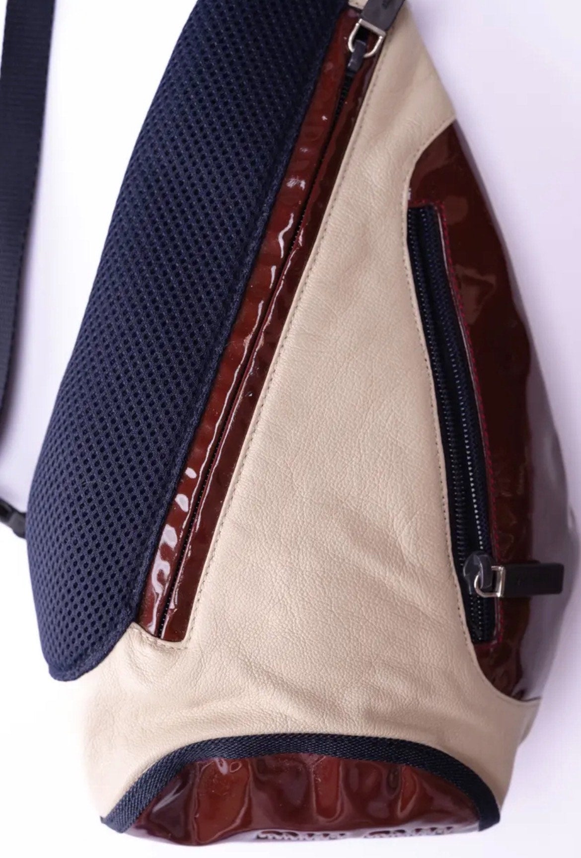 Miu Miu SS00 Leather Mesh Panel Backpack