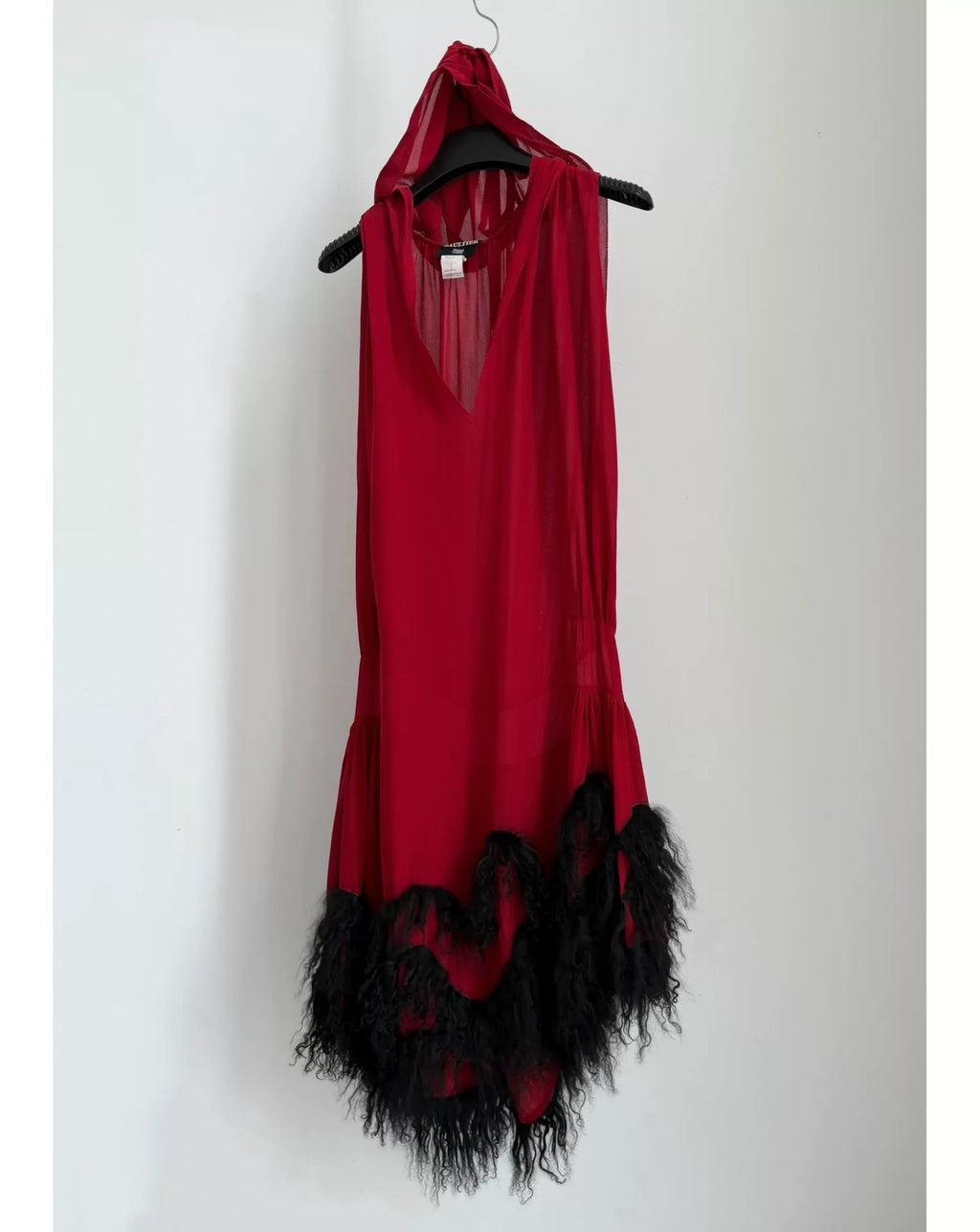 Jean Paul Gaultier Runway Fuzzy Silk Dress