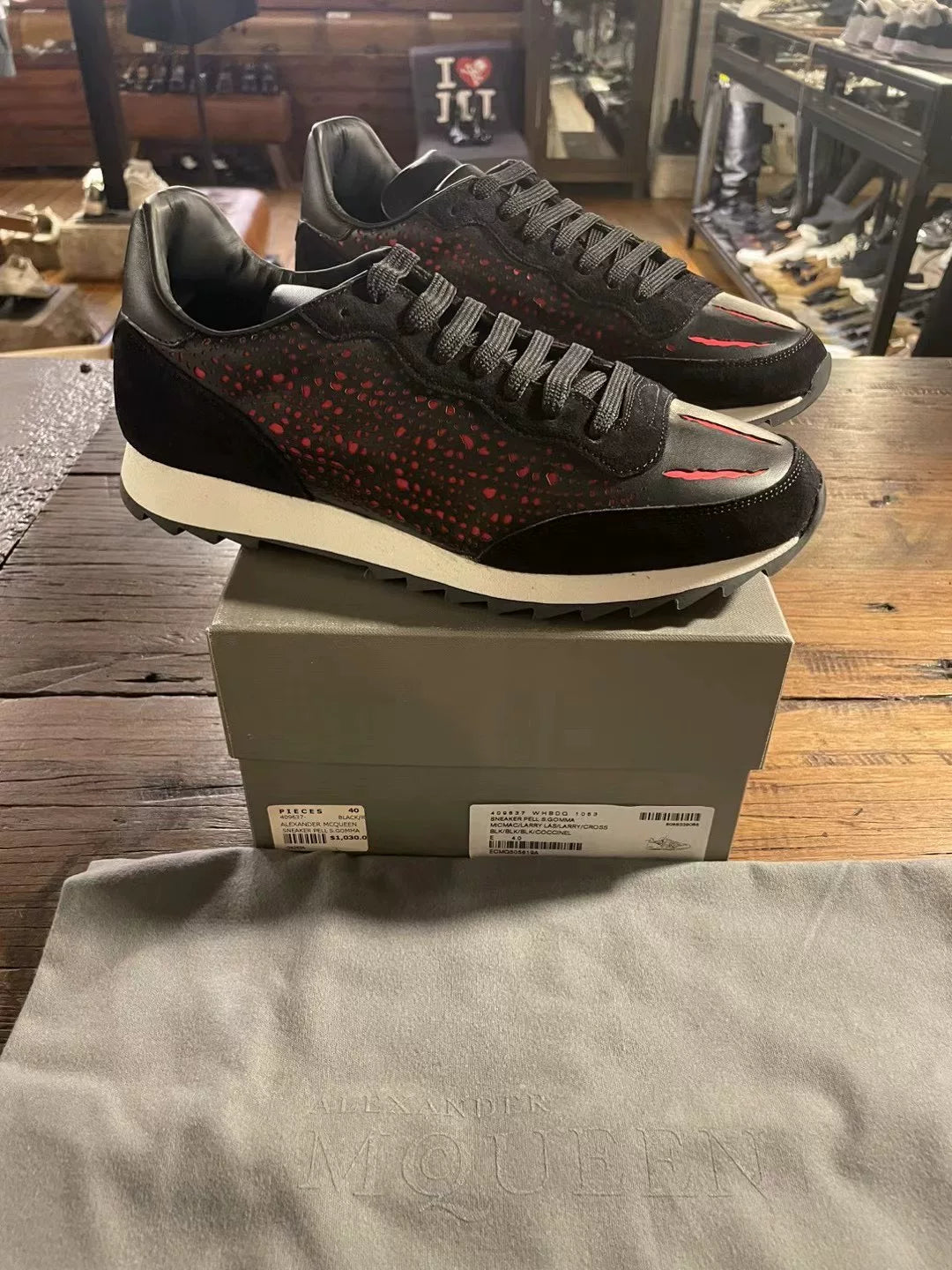 Alexander McQueen SS16 Claw Runner Leather Sneakers