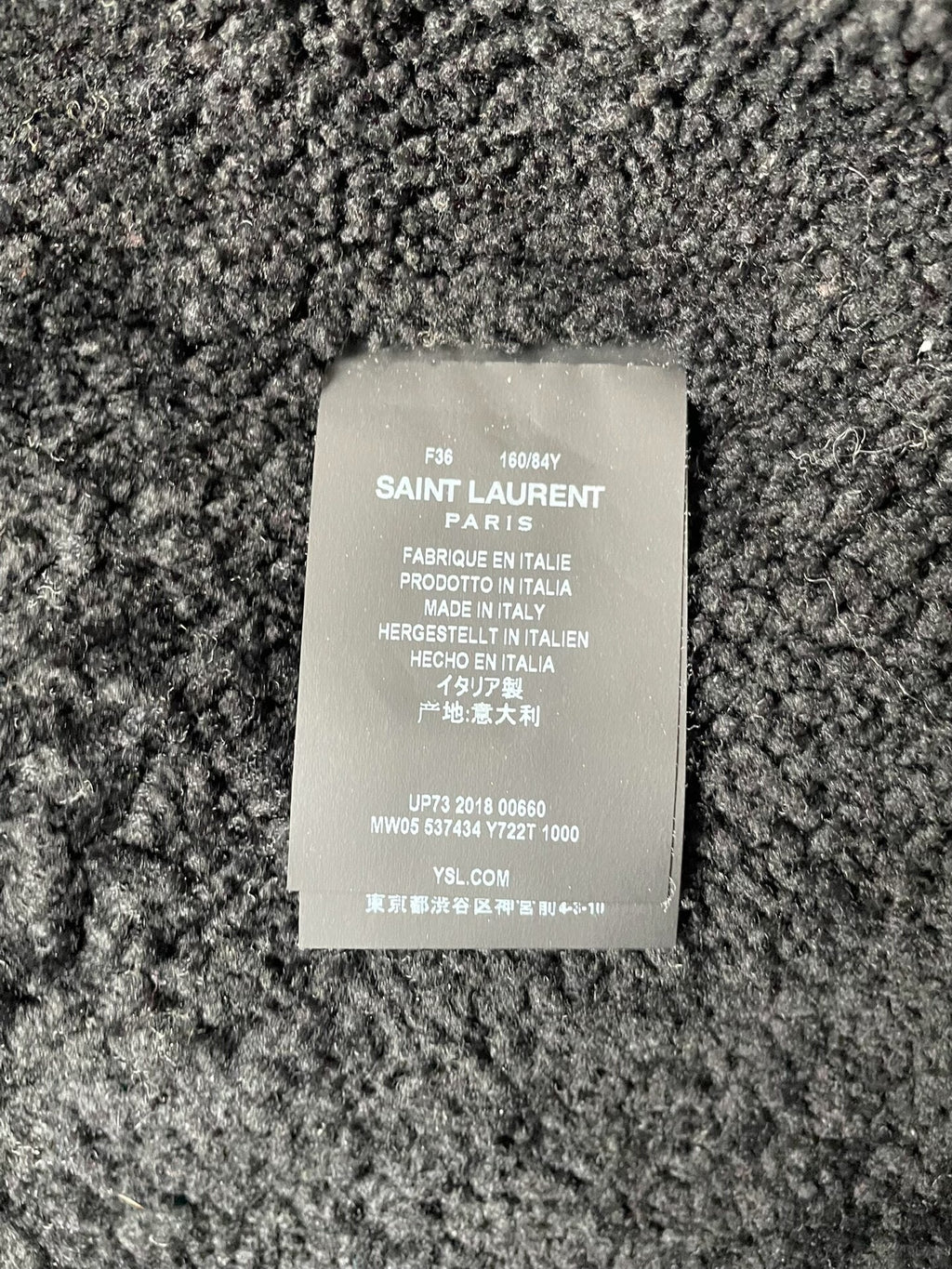 Saint Laurent 18FW Black Nylon Lambswool Parka Coat