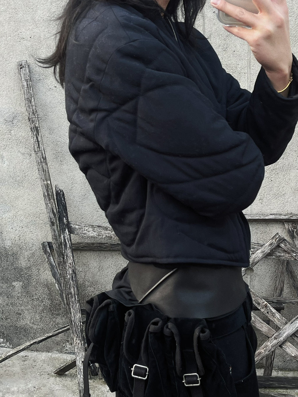 Dirk Bikkembergs 96AW Irregular Curve Wool Coat
