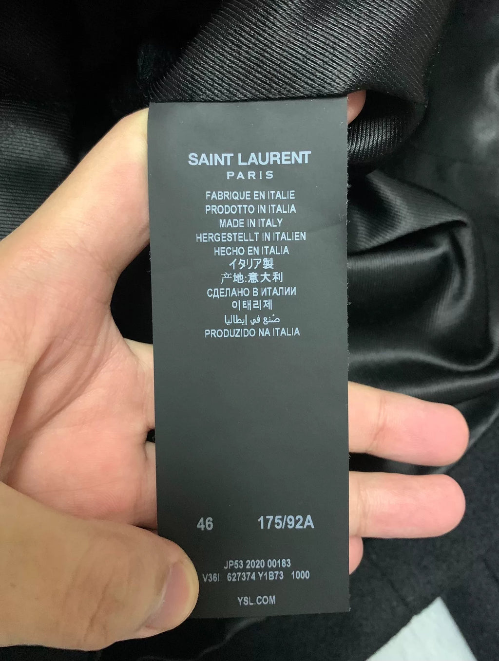 Saint Laurent FW20 Navy Gold Button Double-Breasted Wool Coat