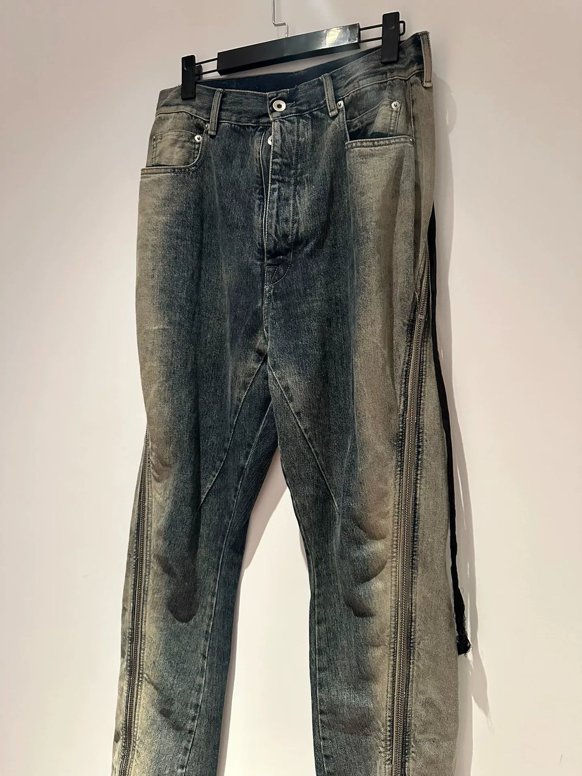 Rick Owens Drkshdw Zip Gradient Blue Banana Pants