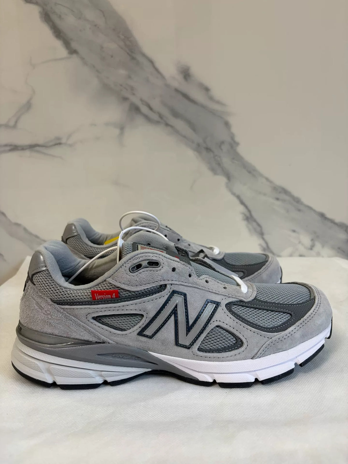 New Balance NB 990 V4 Grey Suede Sneakers