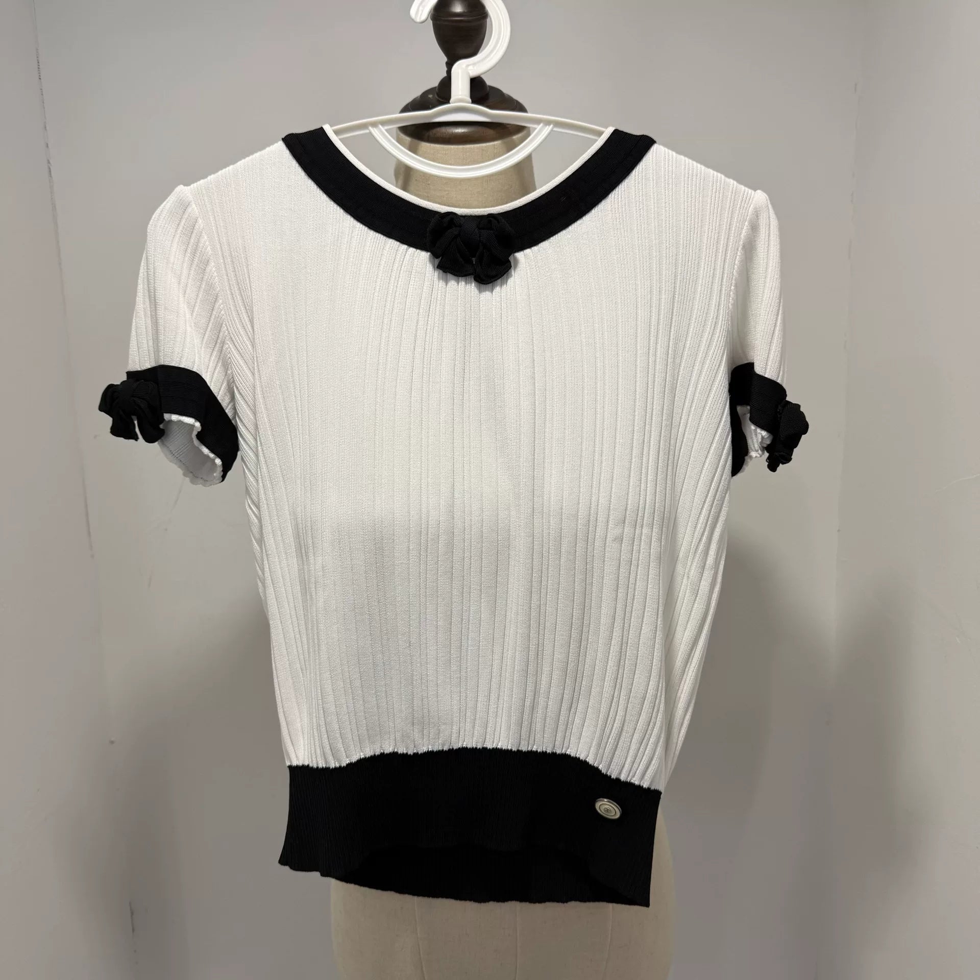 Chanel Butterfly Knit Short Sleeve Top