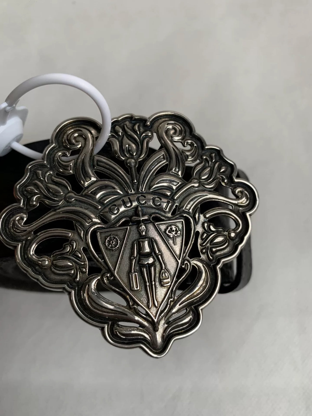 Gucci Shield Buffalo Leather Belt