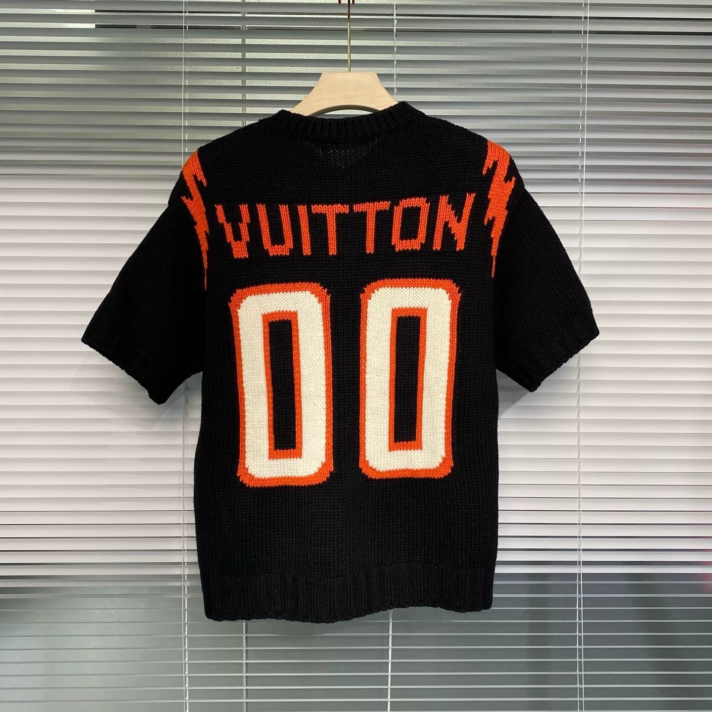 Louis Vuitton Short Sleeve Orange Logo Wool Knit Sweater