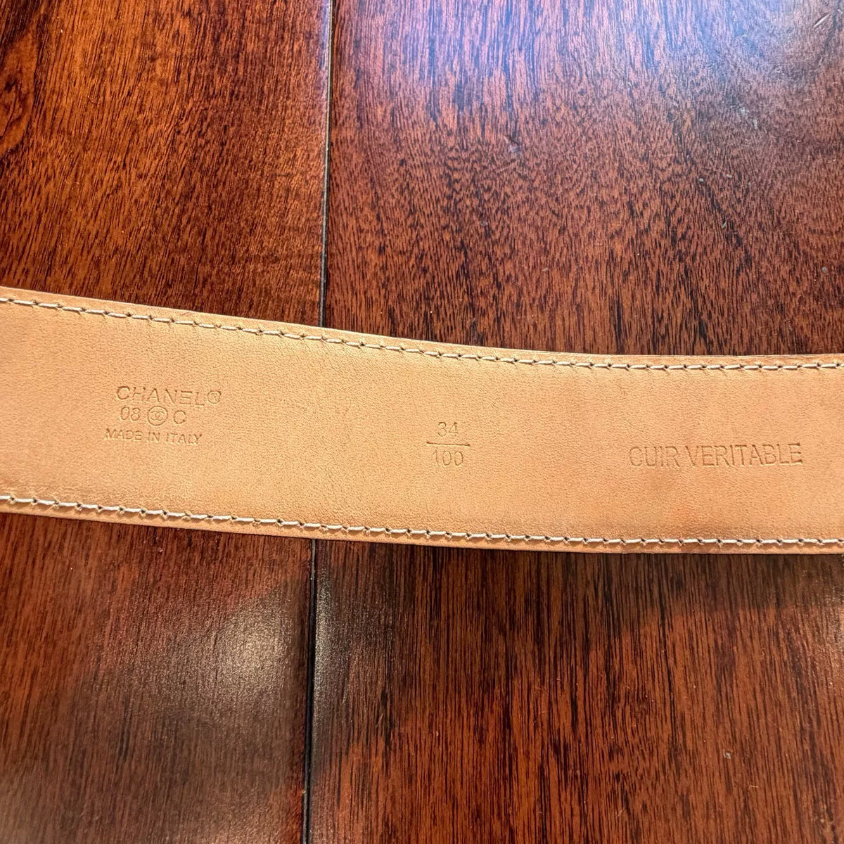Chanel Black Patent Leather Double C Belt