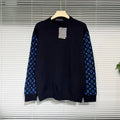 Louis Vuitton Monogram All-Over Print Wool Navy Knit Sweater