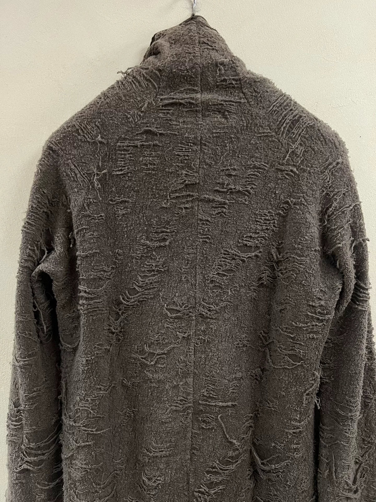 Julius FW13 _7 Long Sleeve Distressed Gray Wool Top