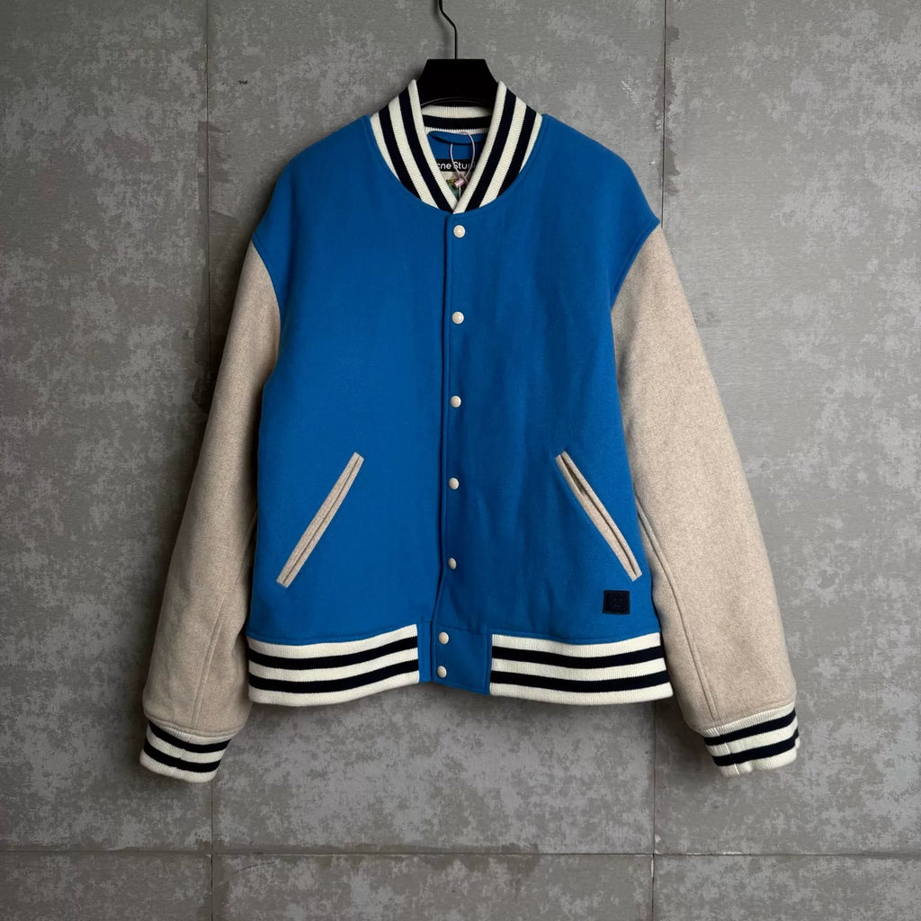 Acne Studios Blue Color-Block Varsity Jacket