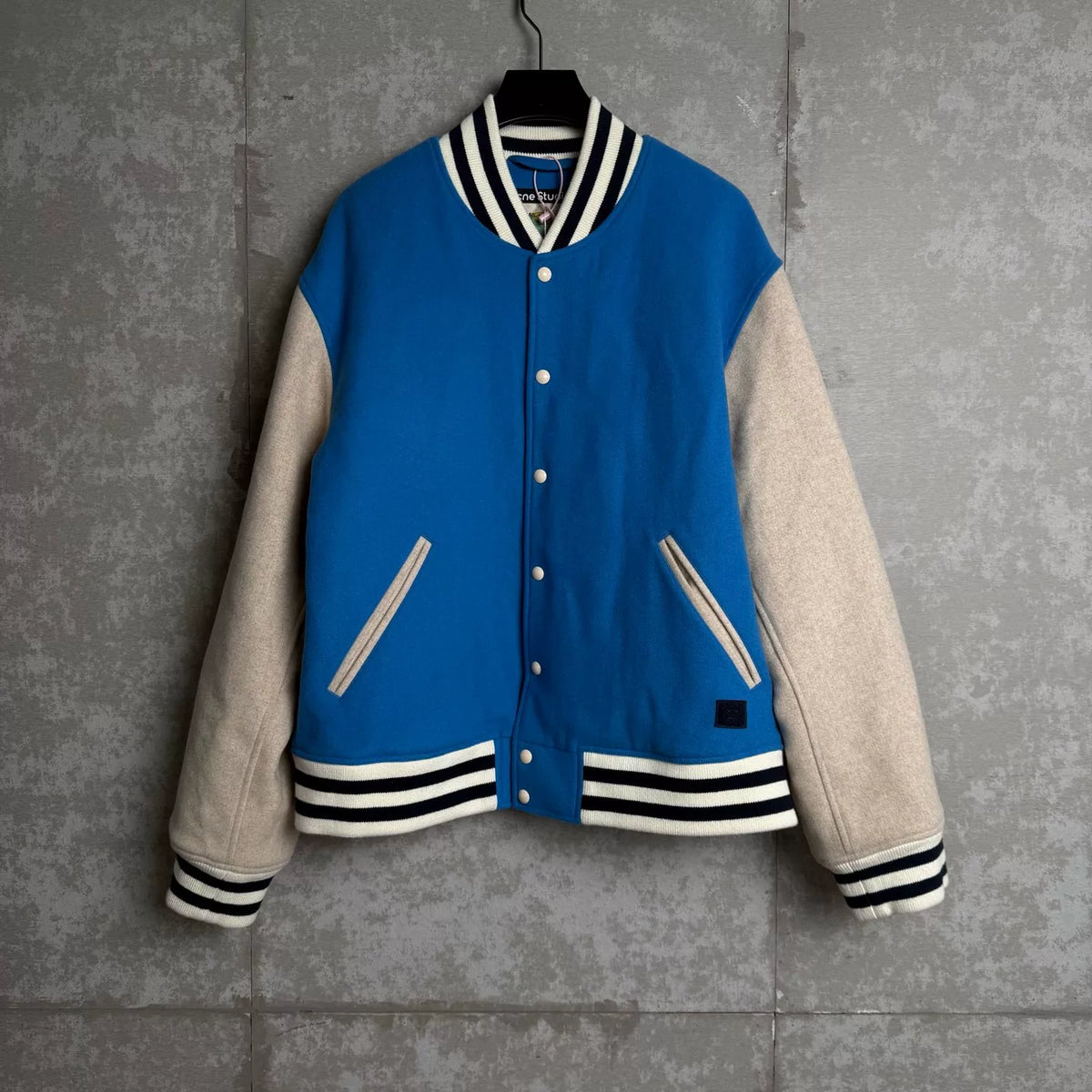 Acne Studios Blue Color-Block Varsity Jacket