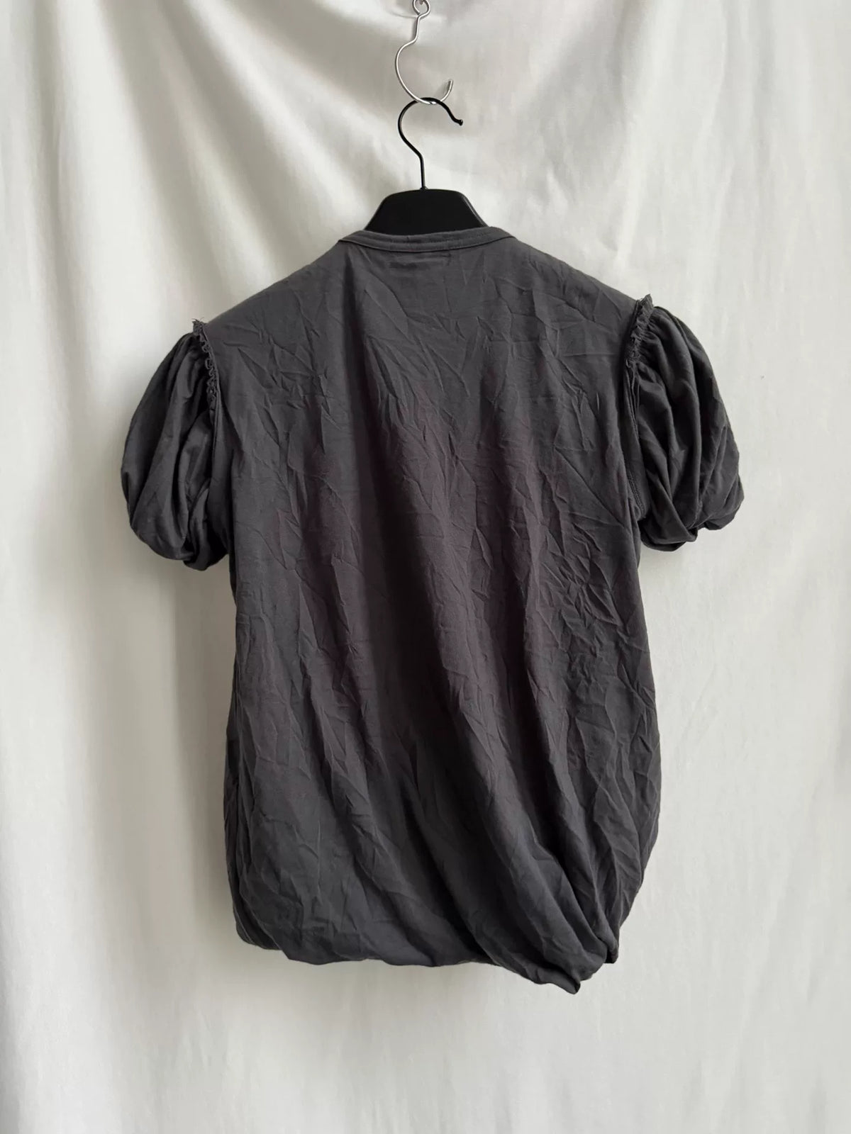 Comme Des Garçons Pleated Flower Short Sleeve Cotton Polyester Top