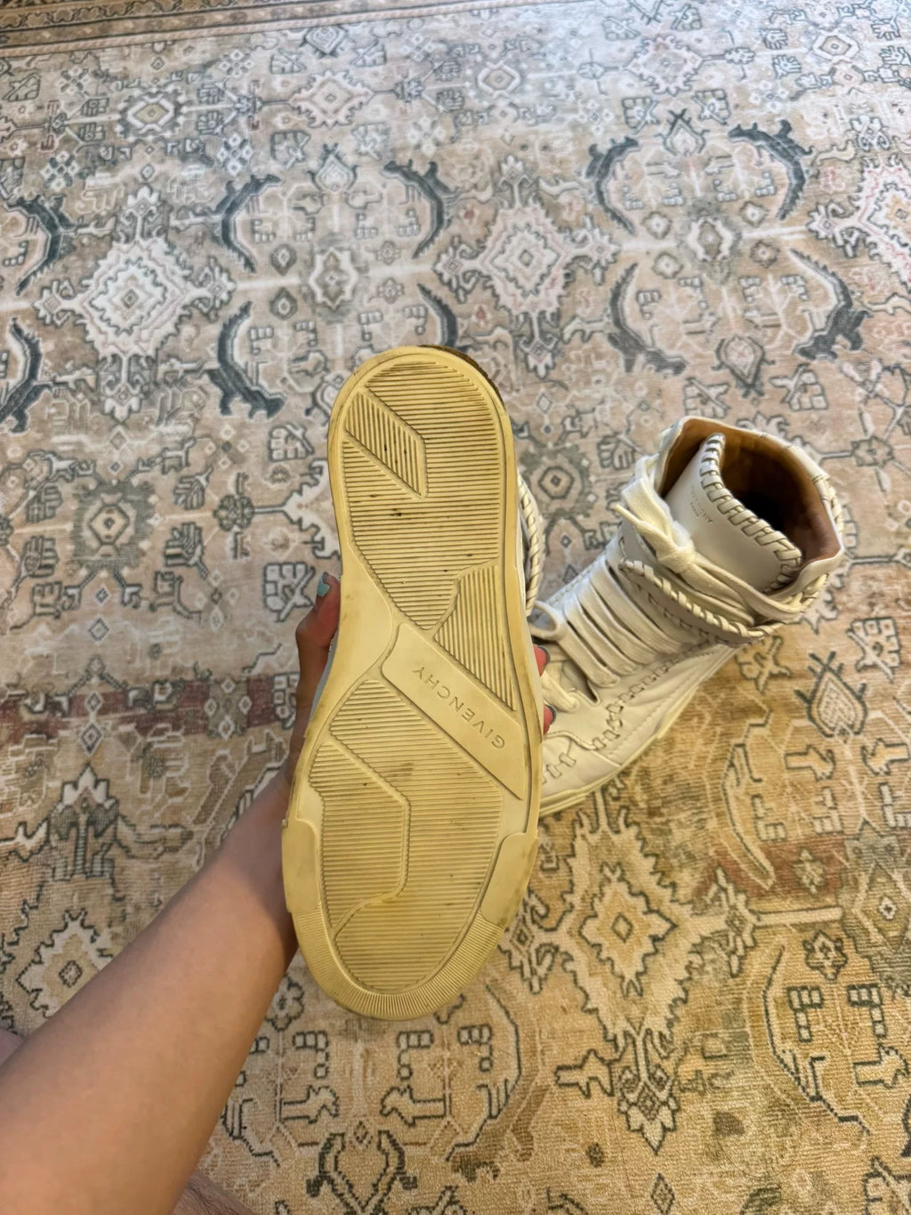 Givenchy White Strap High-Top Sneakers
