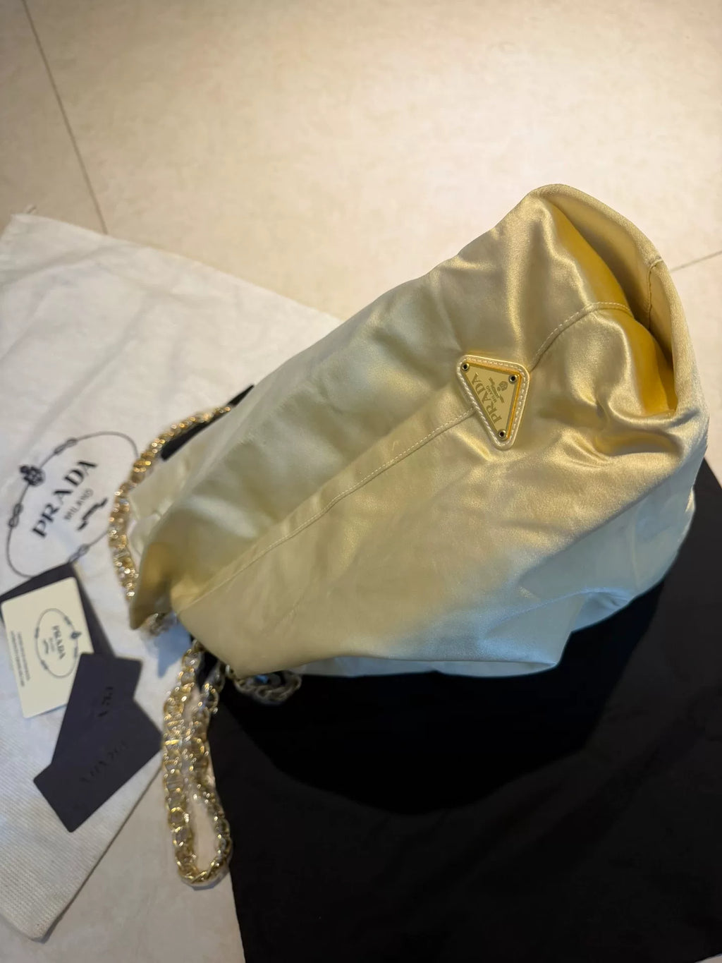 Prada Sports Label Crossbody Gold Bag