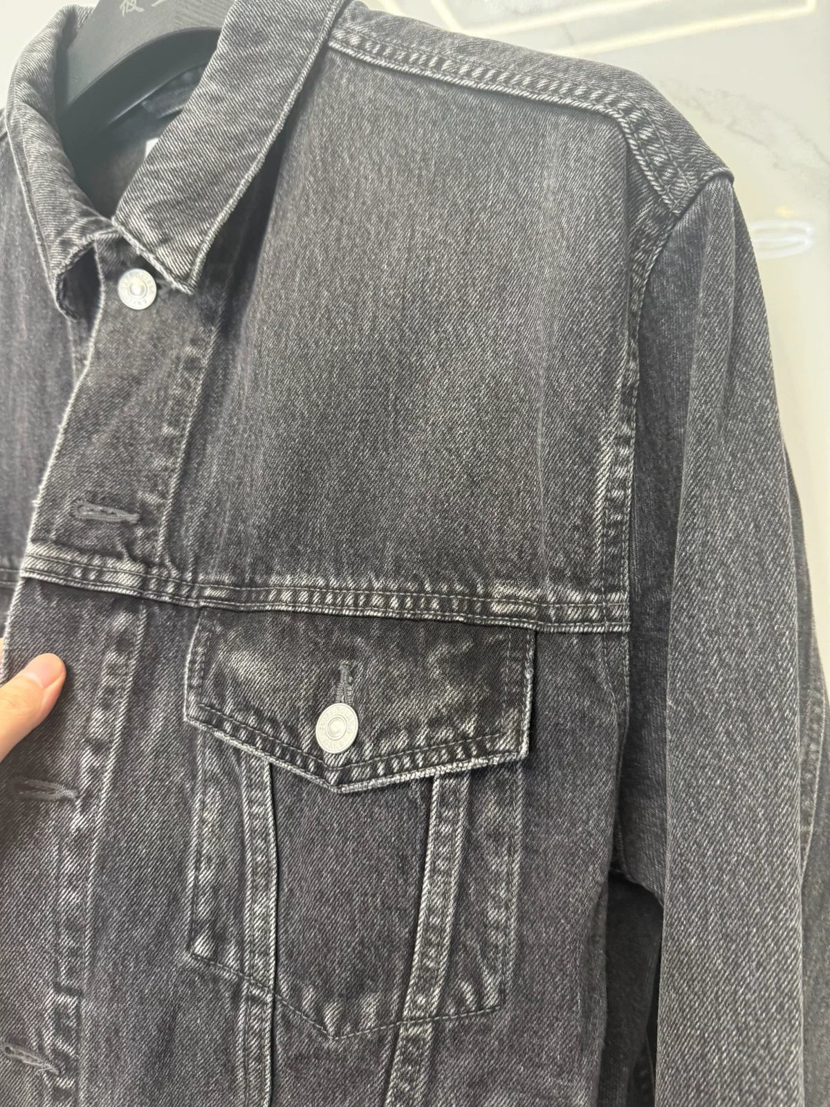 Balenciaga Black Printed Denim Jacket