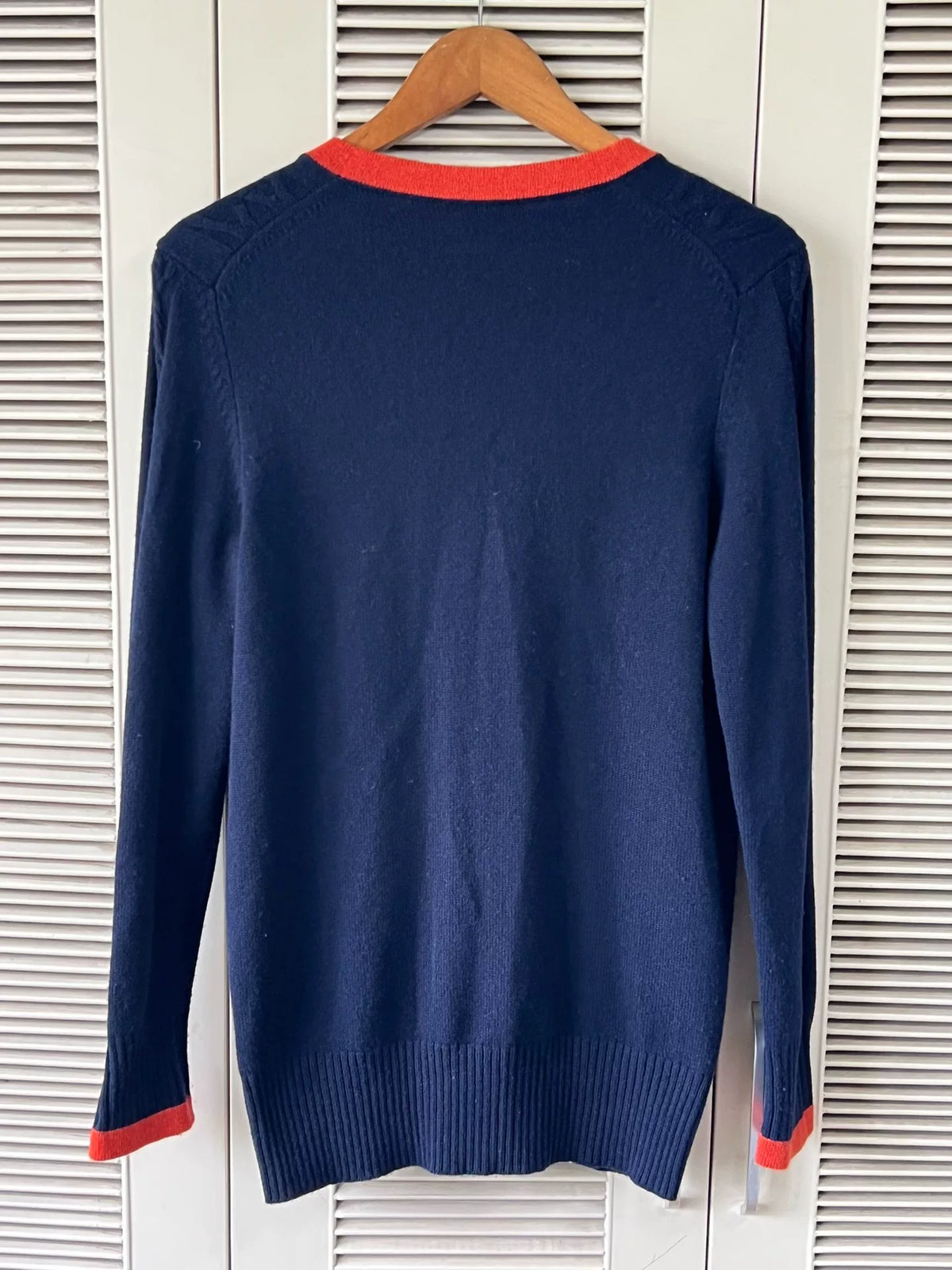 Chanel Cashmere Knit Orange Anchor Button Cardigan