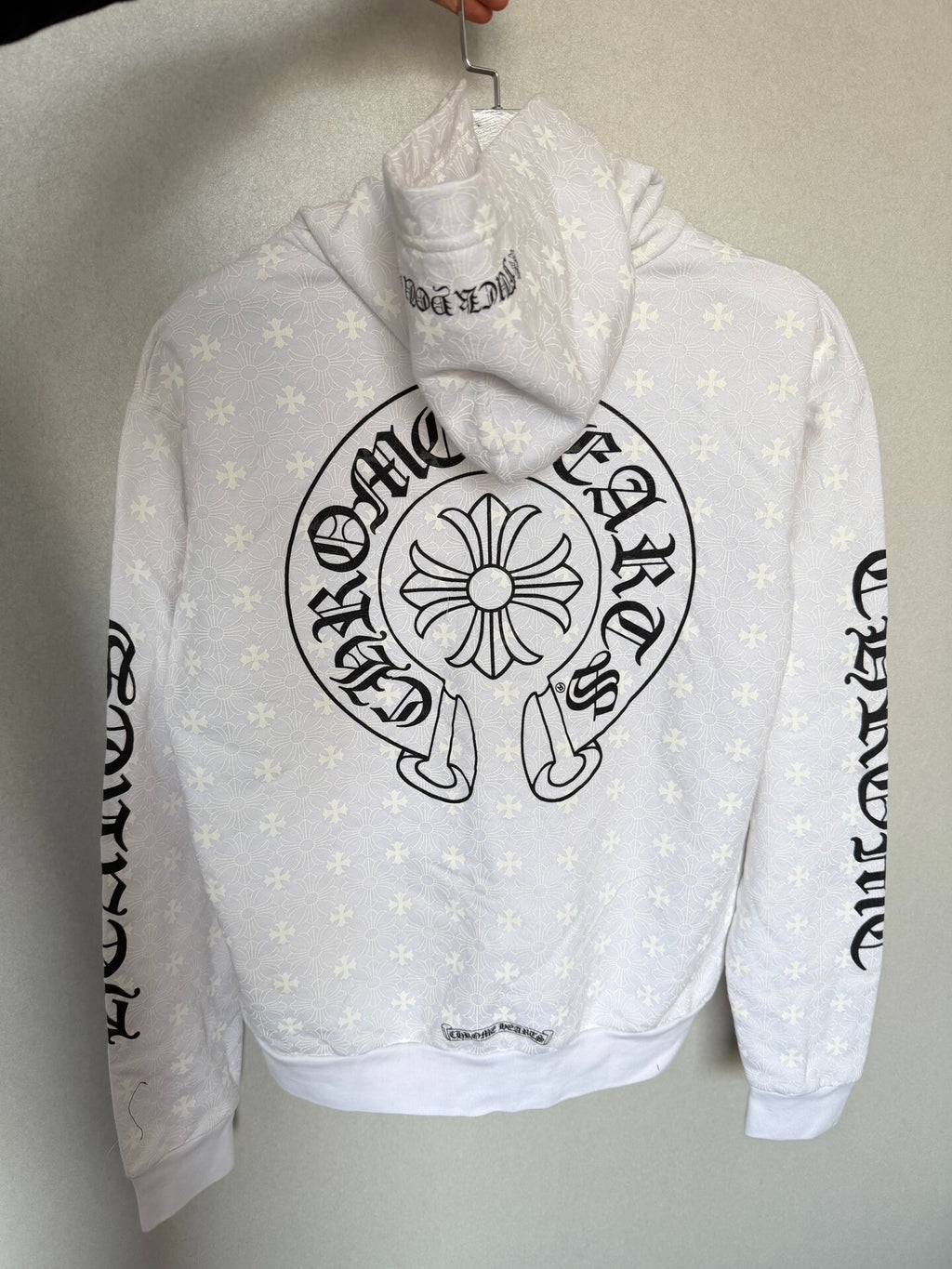 Chrome Hearts White Cross Sanskrit Print Hoodie