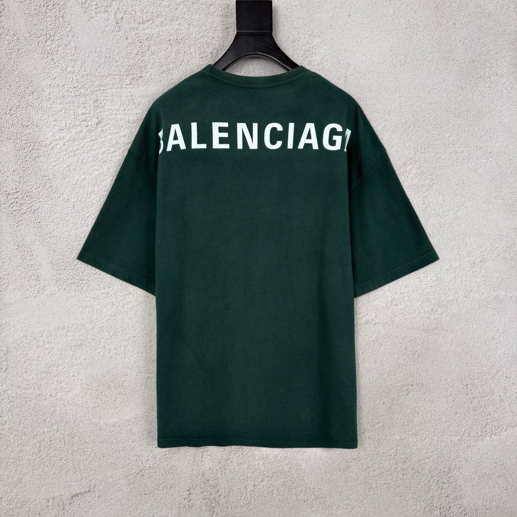 Balenciaga Lake Green Washed Short Sleeve T-Shirt