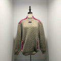 Dior Color-Blocked Zip Stand Collar Long Sleeve Sweater