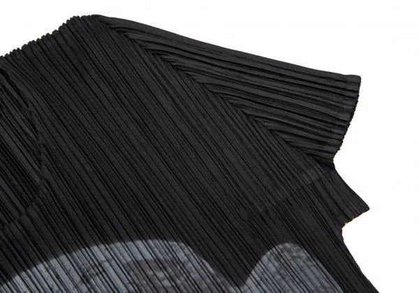 Issey Miyake Vintage Black Portrait Pleated Top