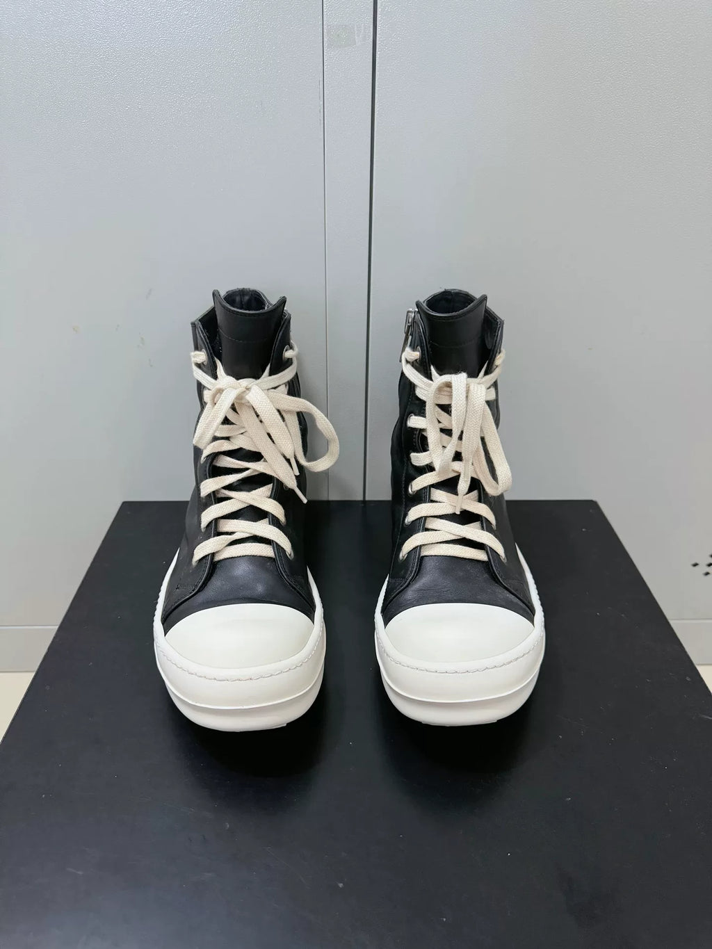 Rick Owens Black and White Tank Sole Large Converse Sneakers