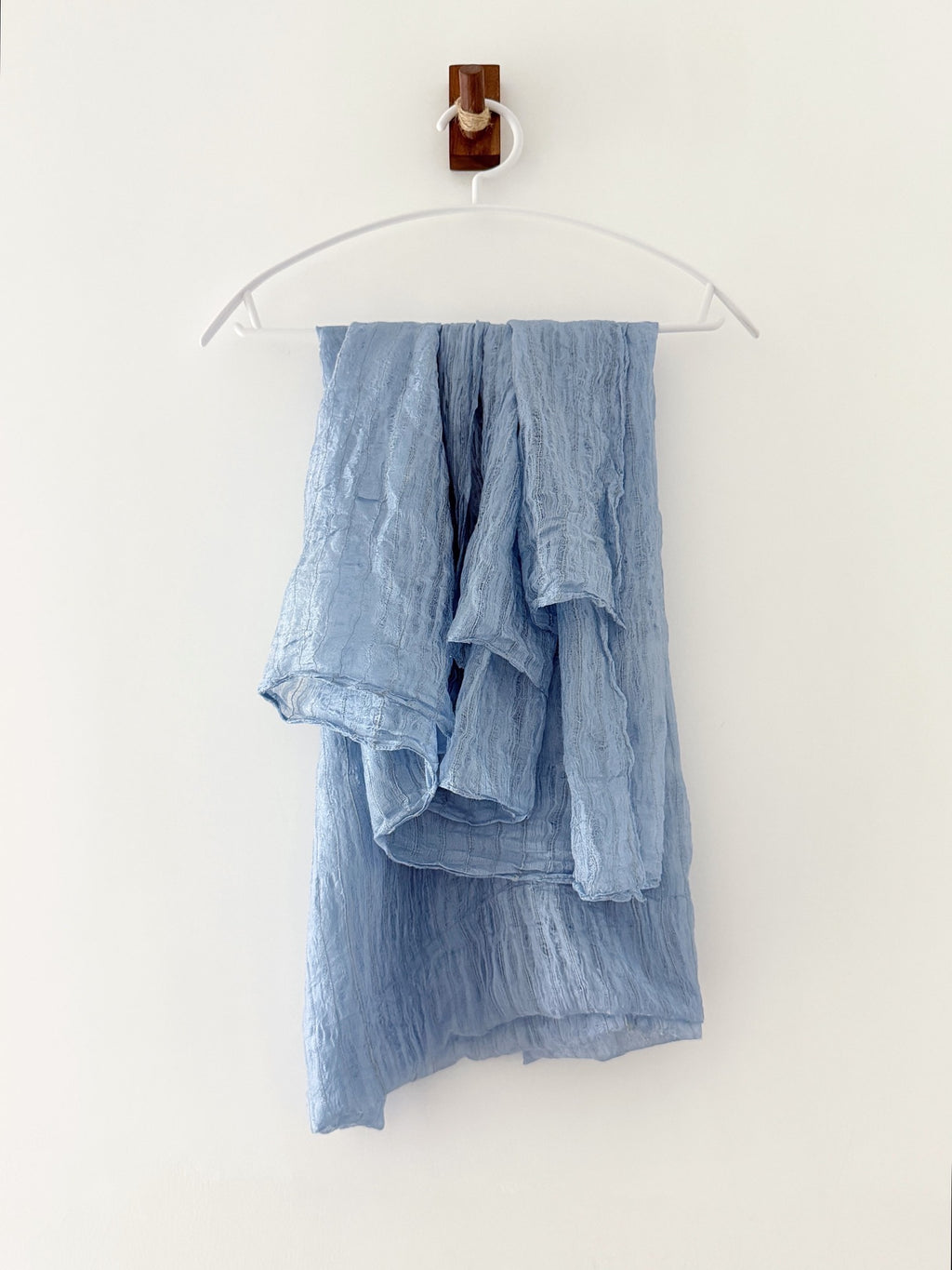 Yohji Yamamoto 1990s Ice Blue Drawstring Shawl - Devines