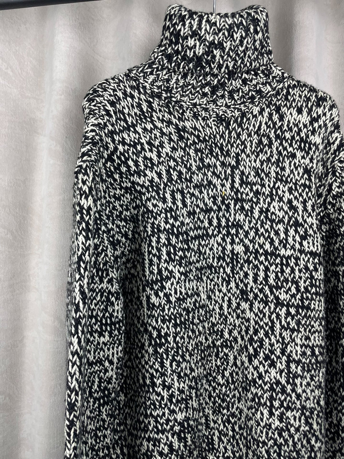 Saint Laurent 17FW Black White Knit Snowflake Turtleneck Sweater