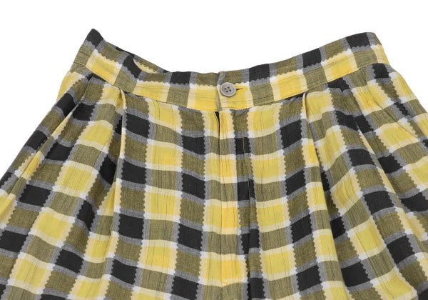 Issey Miyake 1980s Asymmetric Plaid Cotton-Linen Pants