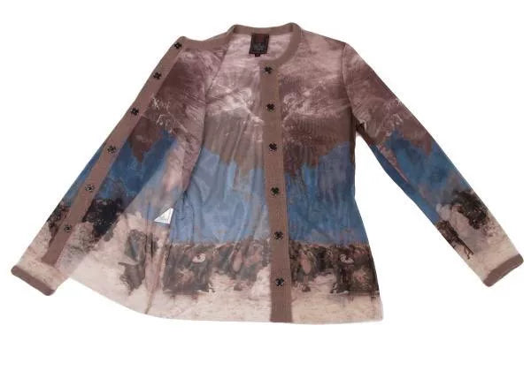 Jean Paul Gaultier Vintage Blue Floral Mesh Top