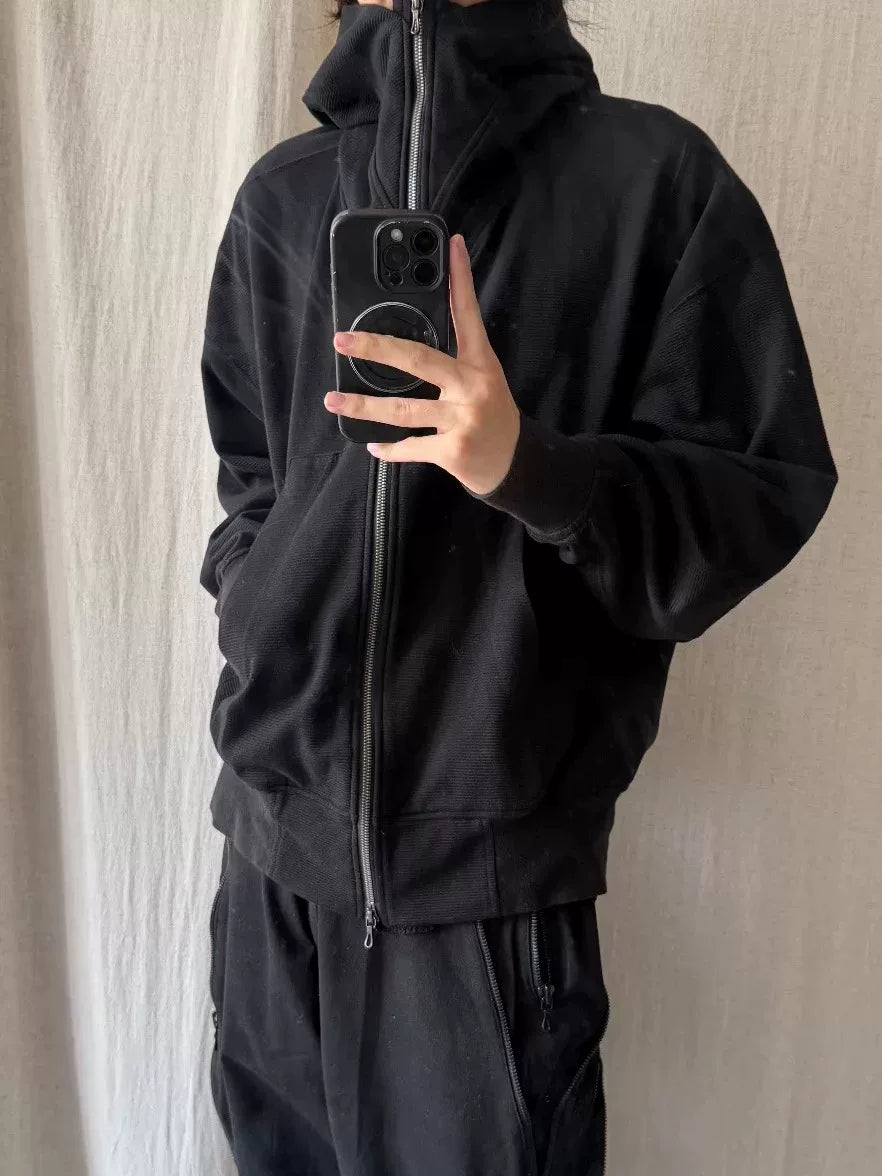 Julius FW22 Dark Vanguard Back Print Hooded Zip-Up Jacket