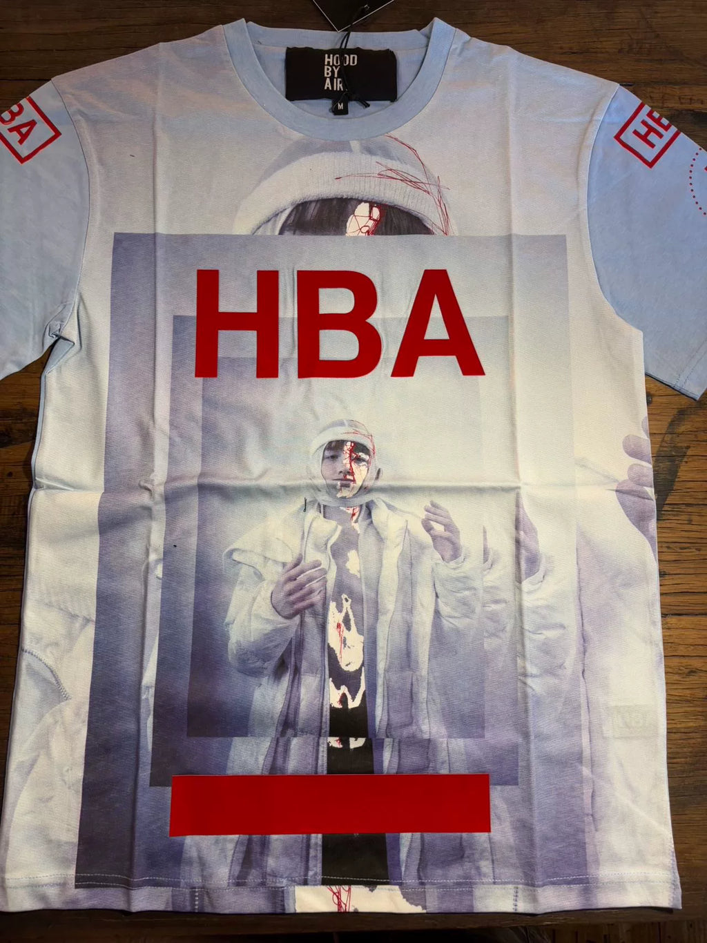 HBA Hood By Air FW15 Allover Mirror Saint Print Cotton Tee