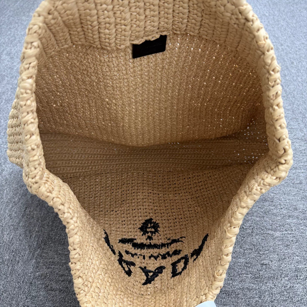 Prada Raffia Woven Shoulder Bag