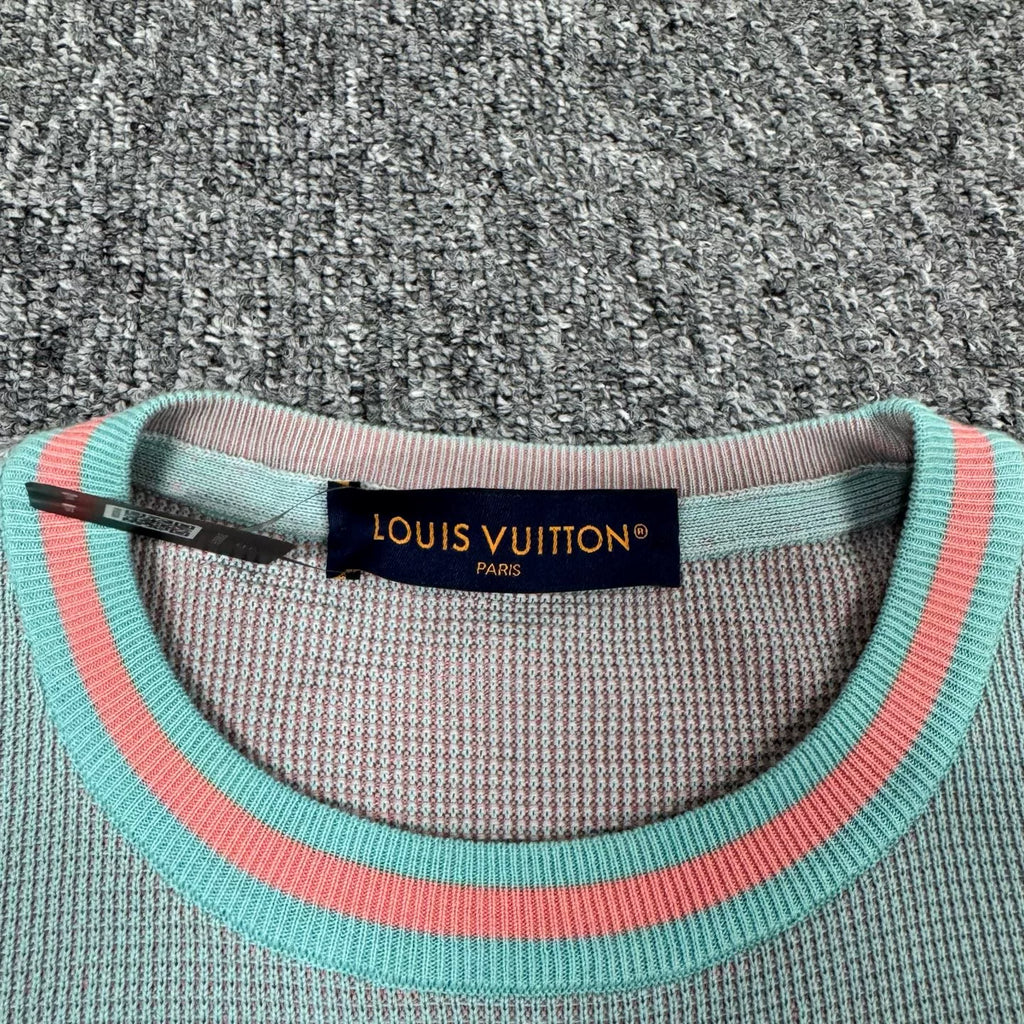 Louis Vuitton LV blue SS25 dolphin knit short-sleeve T-shirt