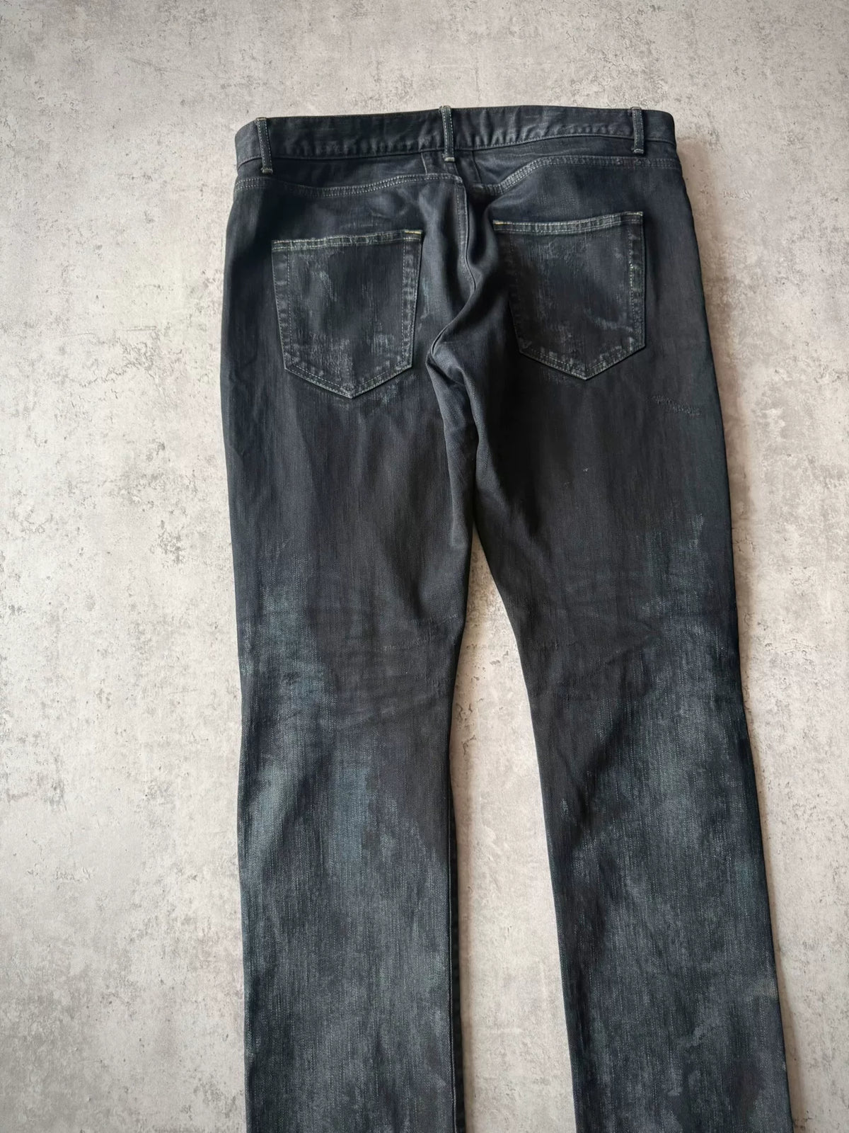 Saint Laurent Paris AW14 D02 Heavy Distressed Oil Stain Decay Jeans by Hedi Slimane