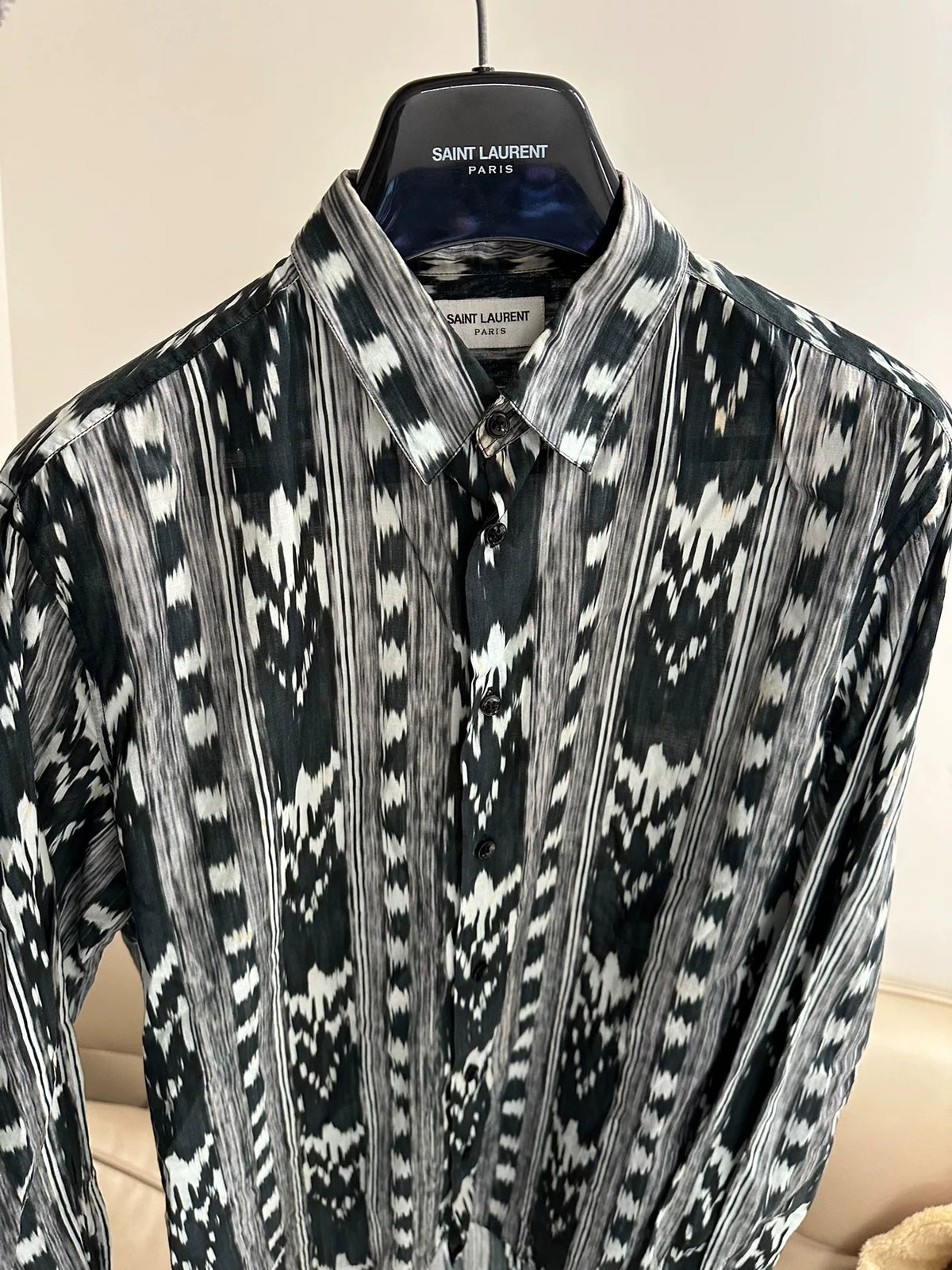 Saint Laurent SS18 Gypsy Abstract Heart Shirt by Anthony Vaccarello