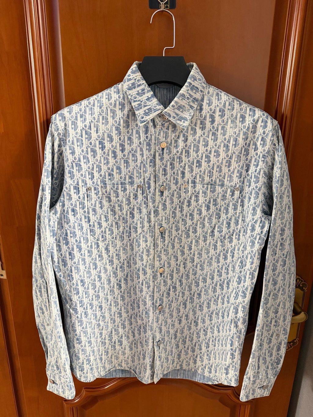 Dior Blue White Monogram Denim Shirt