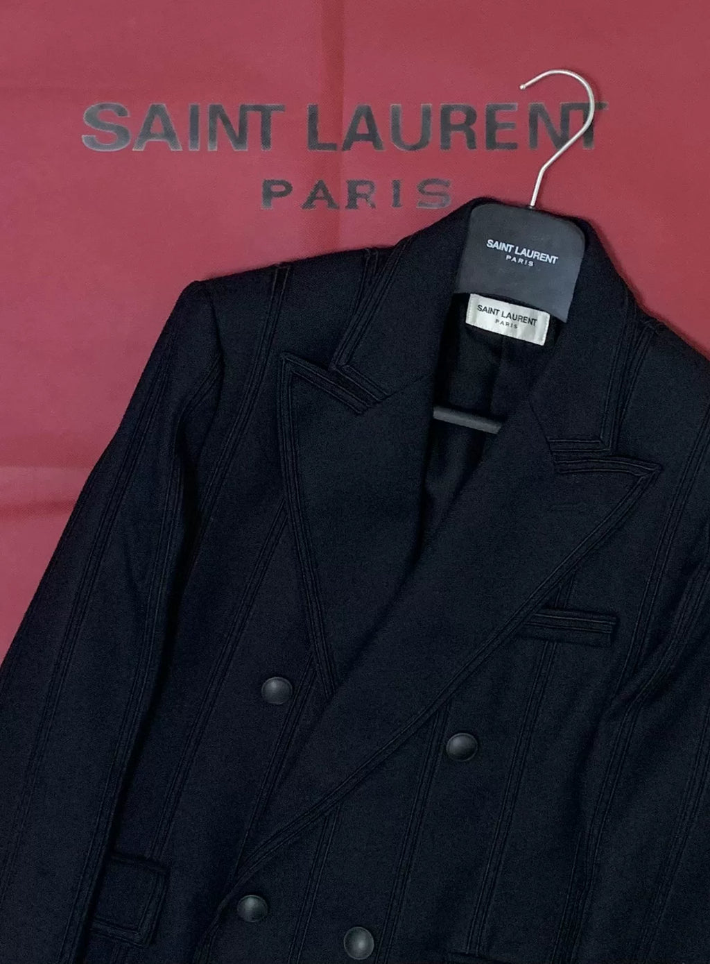 Saint Laurent 19SS Runway Black Striped Double-Breasted Suit
