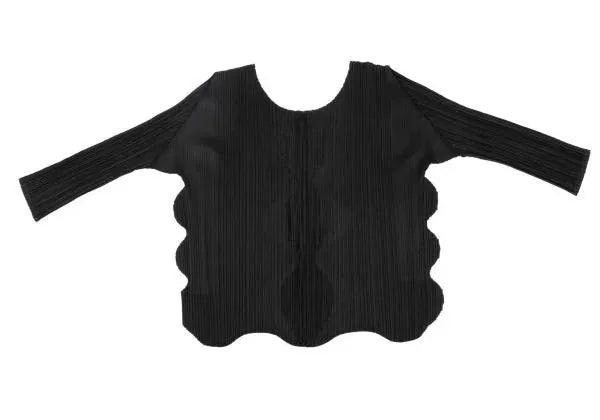 Issey Miyake Vintage Black Kelp Pleated Top