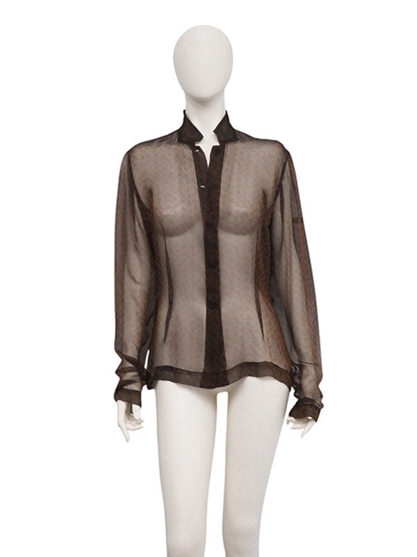 Dries Van Noten AW96 Black Polka Dot Silk Shirt