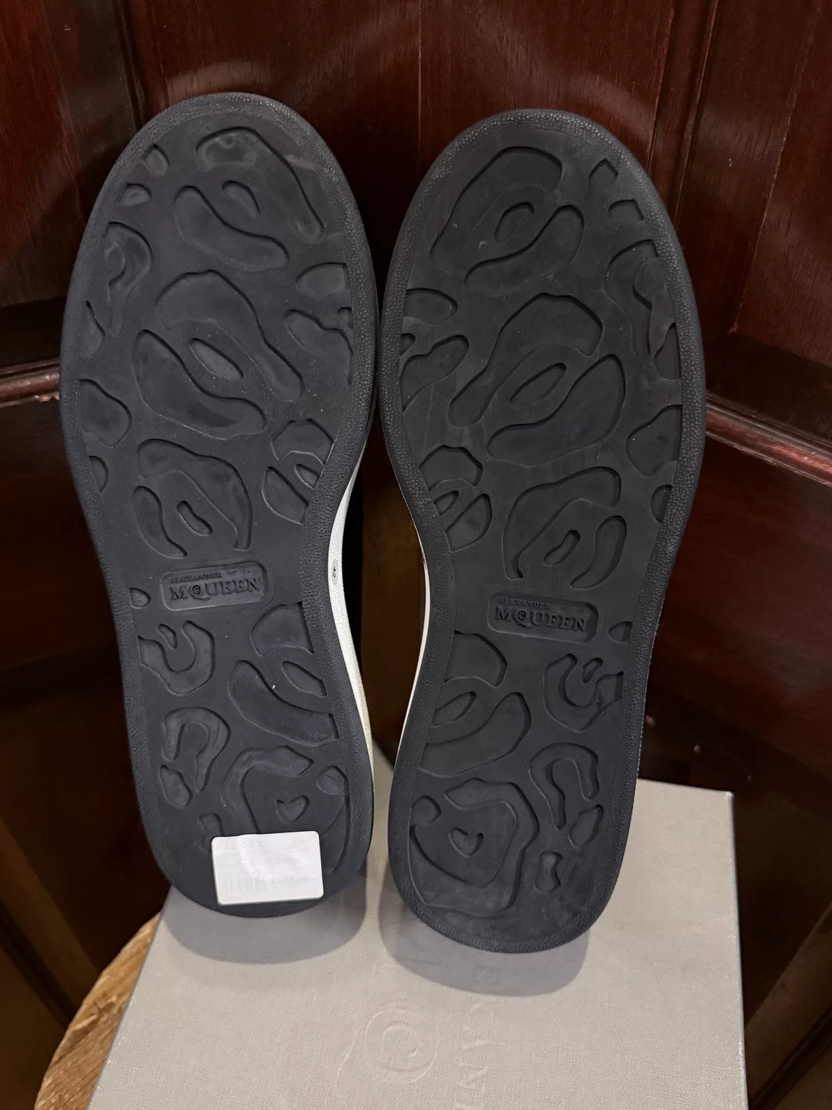 Alexander McQueen Black 3M Reflective Eight-Pointed Star Skull Chunky Sole Slip-On Sneakers