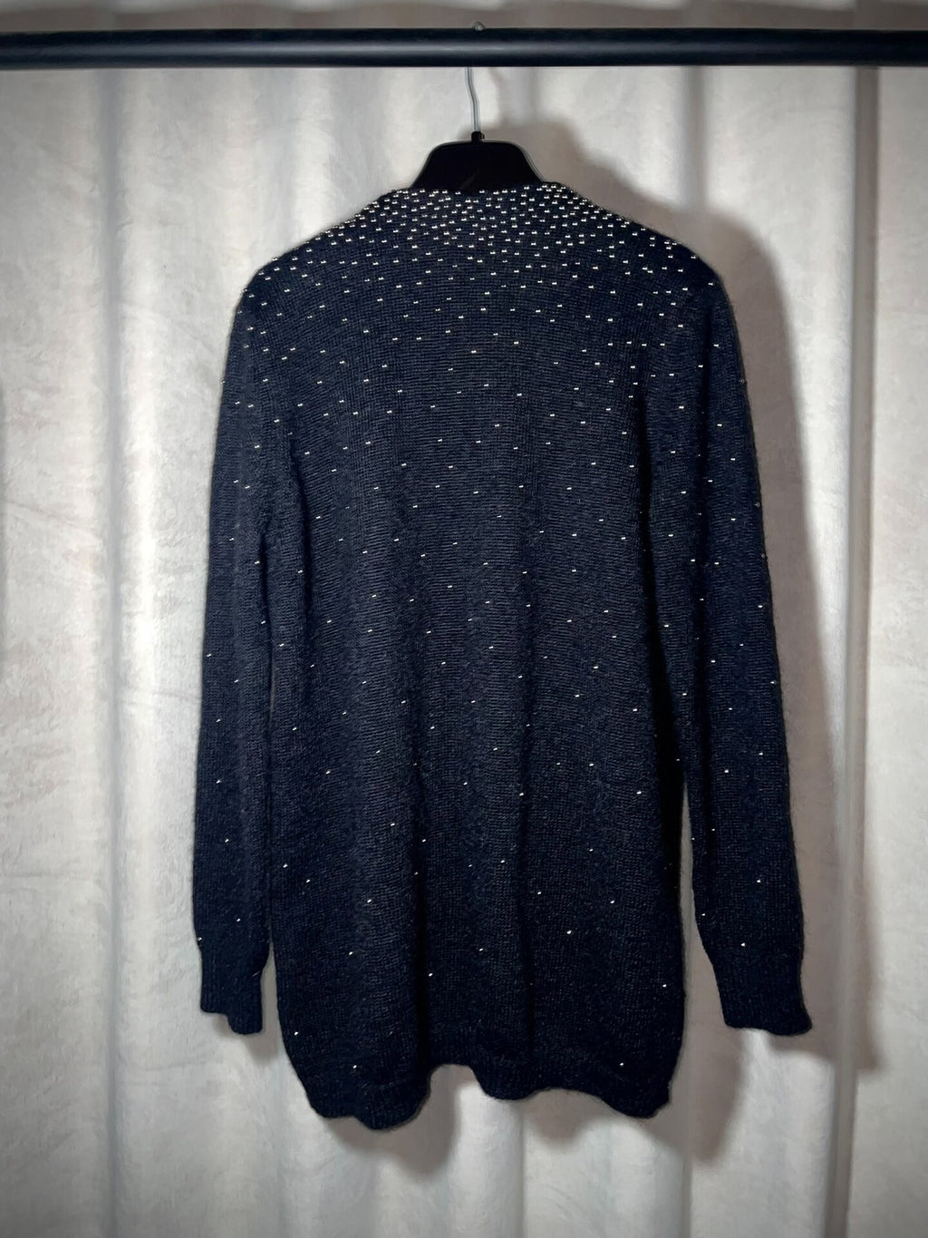 Saint Laurent SS16 Mohair Rhinestone Studded Cardigan