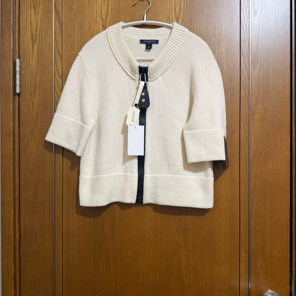 Louis Vuitton Monogram Leather Button Patchwork Cardigan