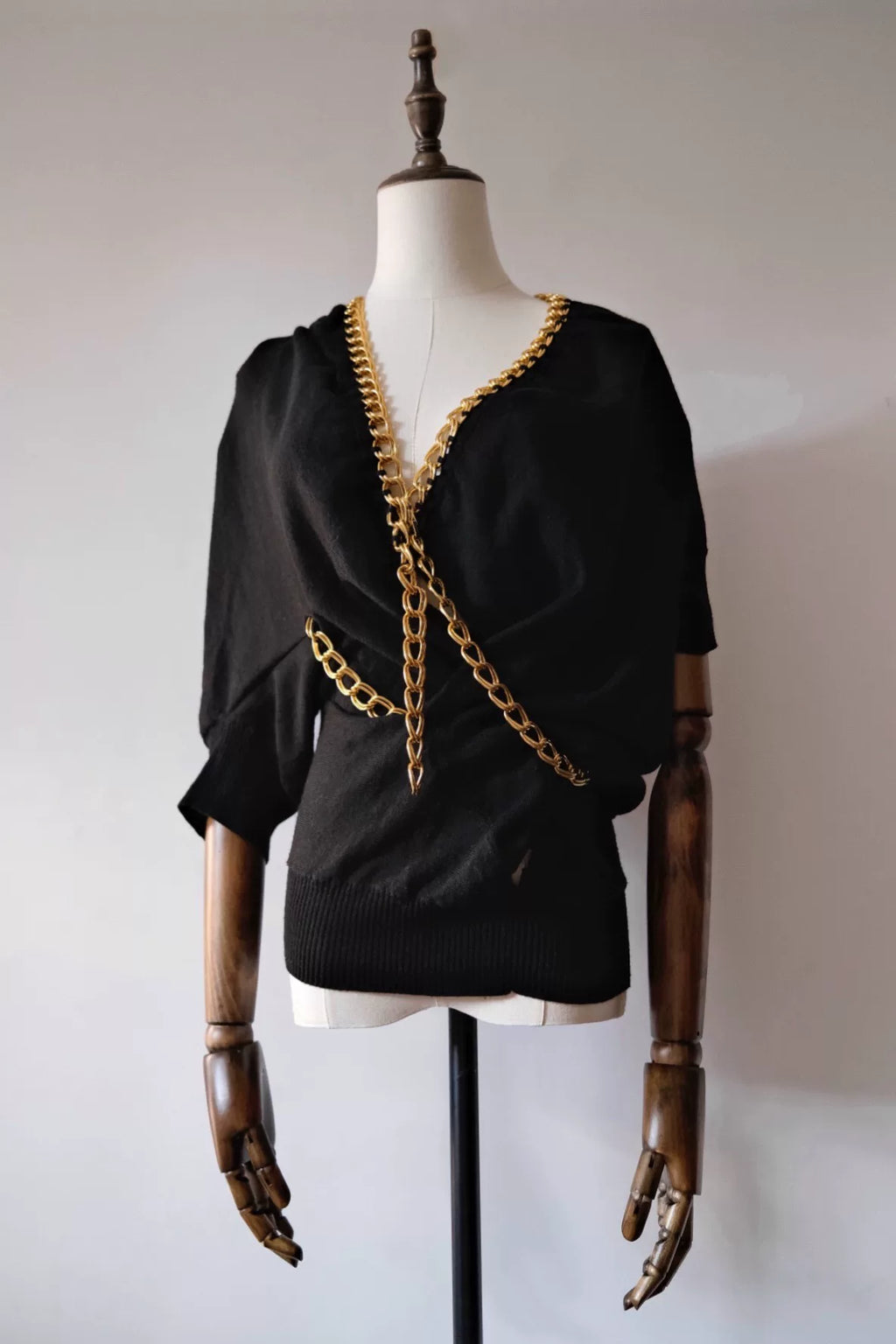 Junya Watanabe chain wool mid-sleeve top