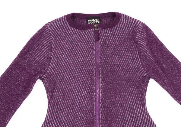 Jean Paul Gaultier Vintage Purple Zip-Up Knit Sweater