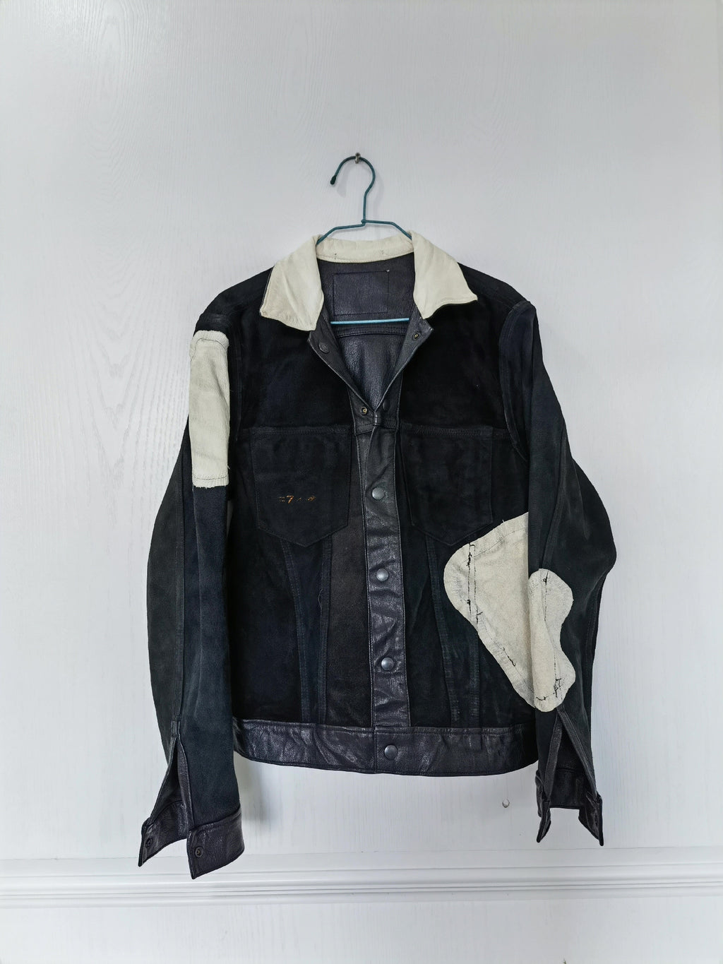 Yohji Yamamoto reversible boiled egg stitching leather jacket