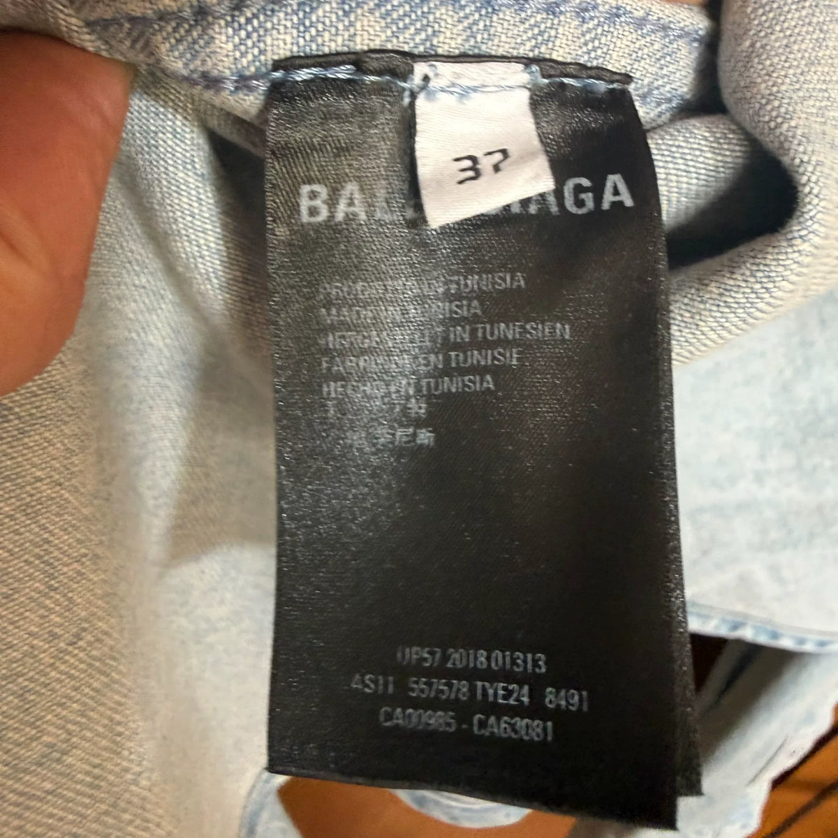 Balenciaga Back Logo Denim Shirt