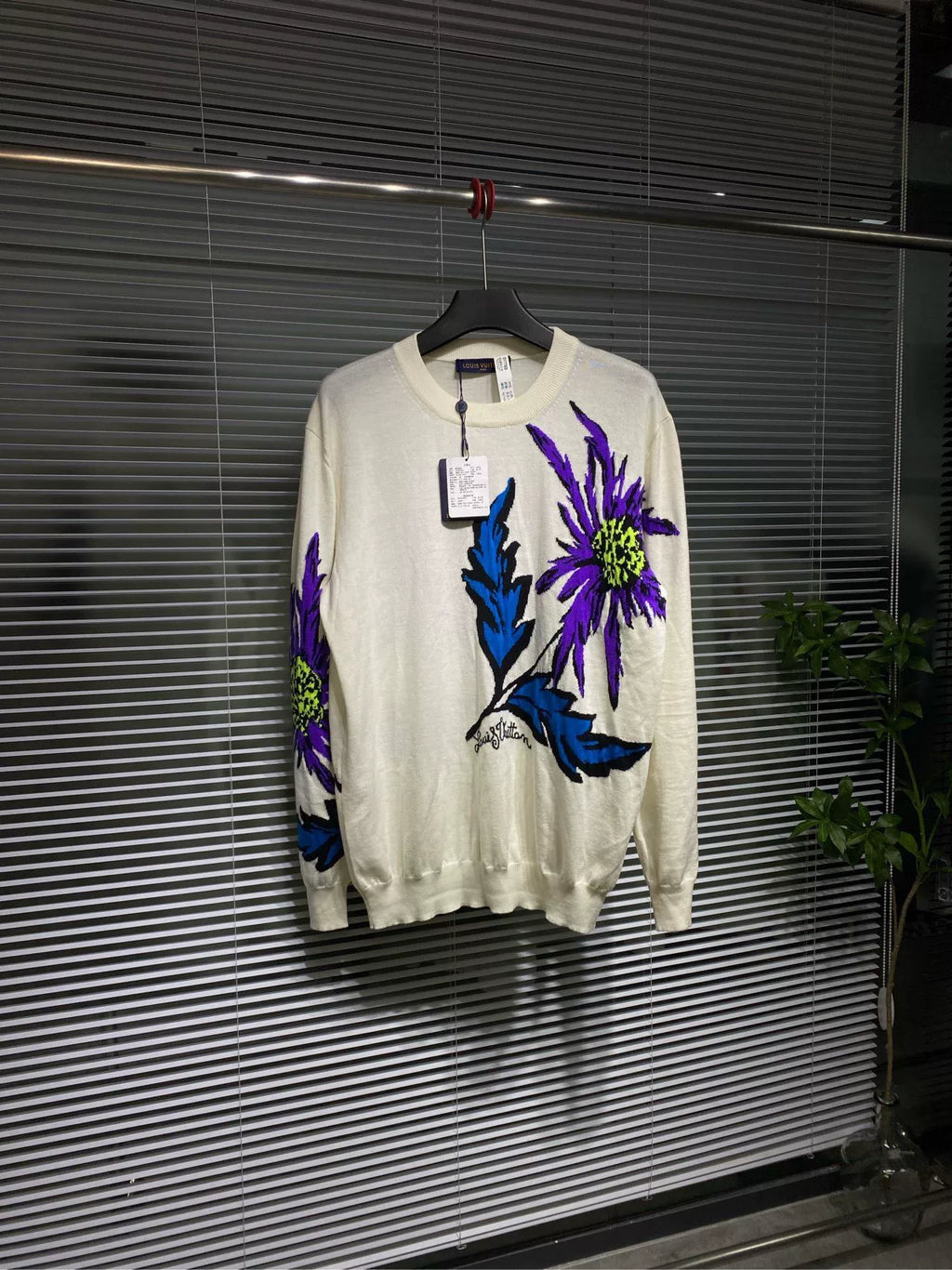 Louis Vuitton Sweater Floral Embroidered Knit Sweater