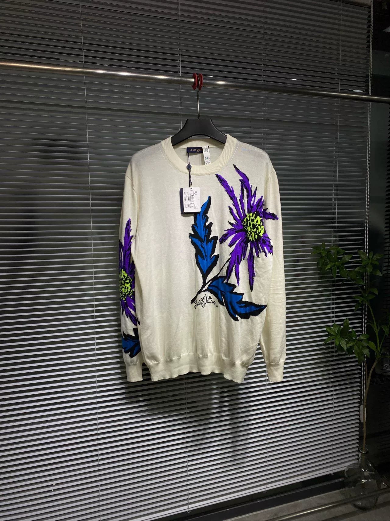 Louis Vuitton Sweater Floral Embroidered Knit Sweater