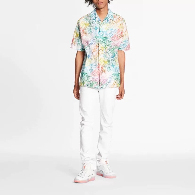 Louis Vuitton Crayon Graffiti All-Over Print Cotton Multicolor Short Sleeve Shirt